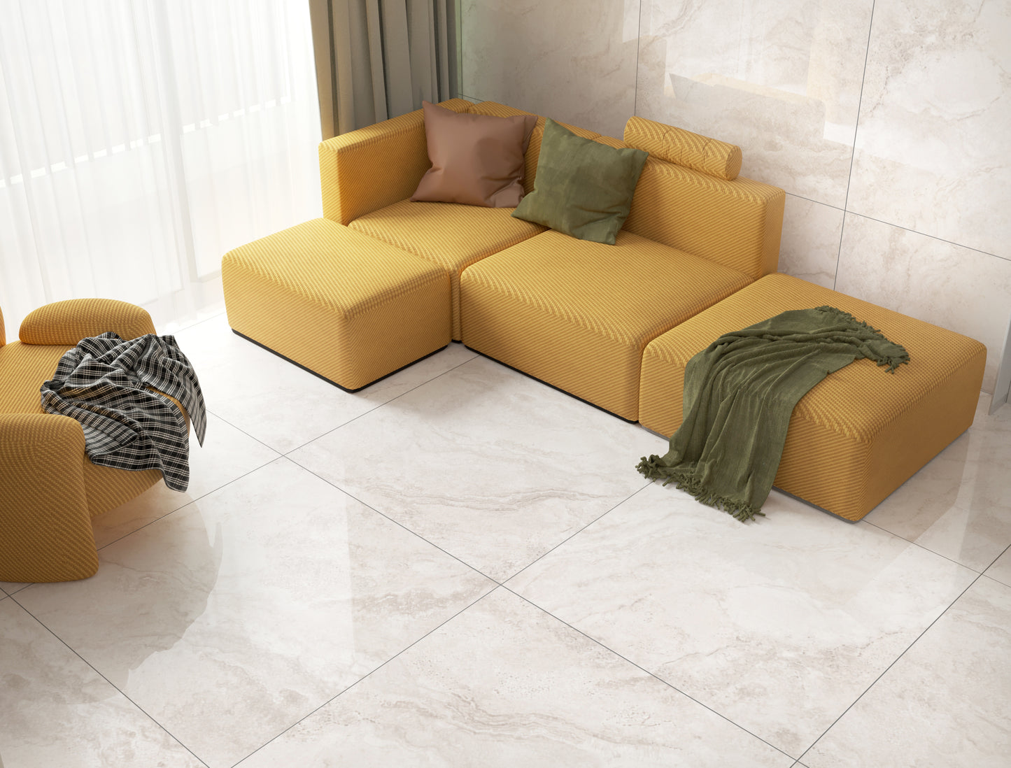Carrelage Amber Crema 100x100 cm – Chaleur et Élégance Naturelle