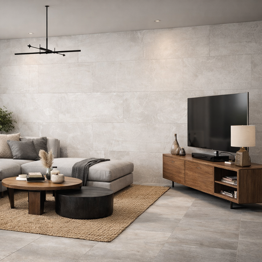 Carrelage effet béton mat - Artic White - 60x120cm