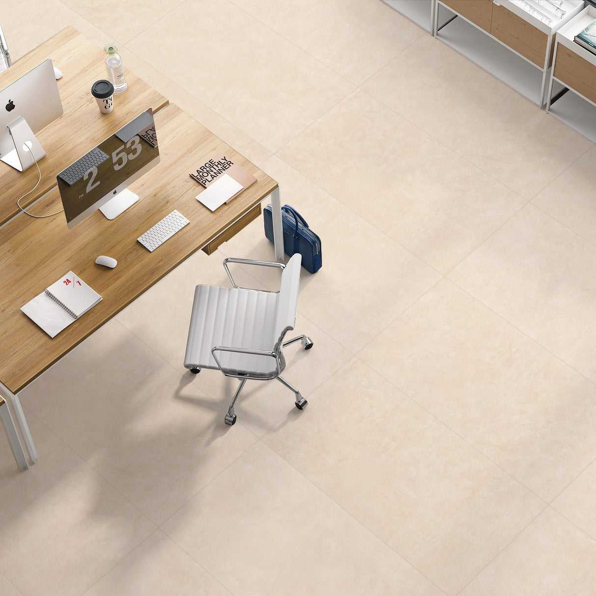 Carrelage effet béton beige mat - Alicante Crème - 60x120cm