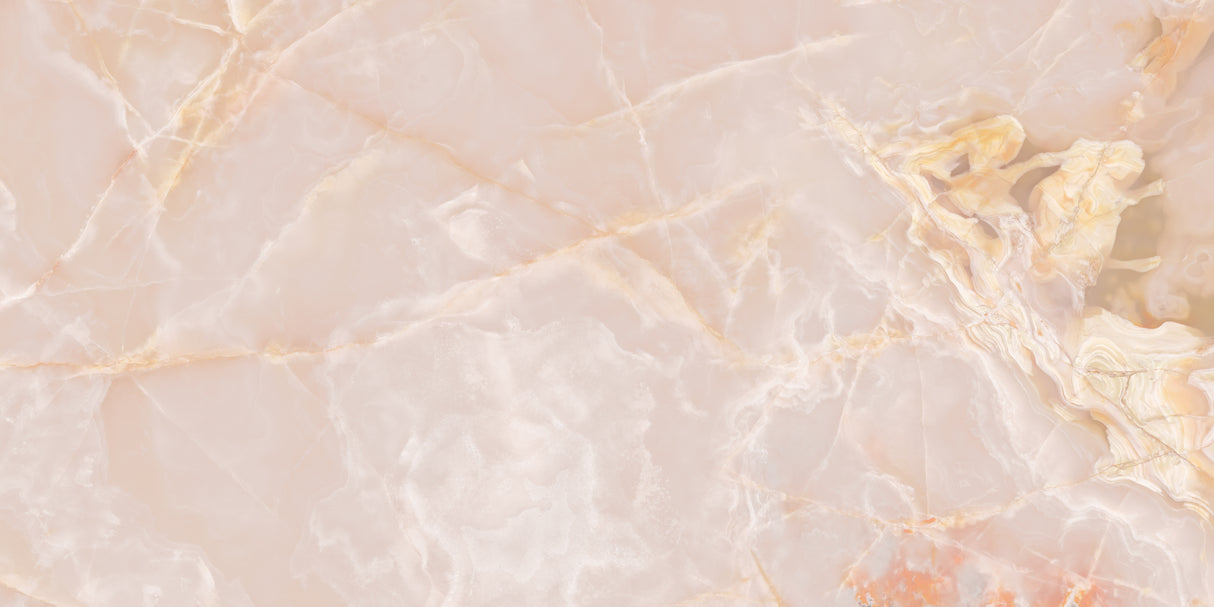 Carrelage effet marbre brillant - Bluette Onyx Red - 60x120cm