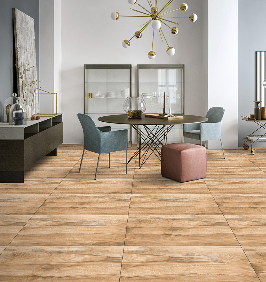 Carrelage effet bois mat - Celims Ocra - 60x120cm