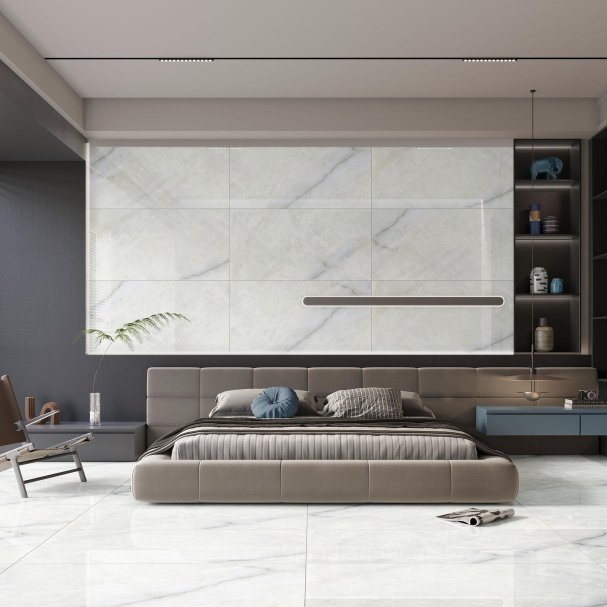 Carrelage effet marbre brillant - Citron Glacé - 60x120cm
