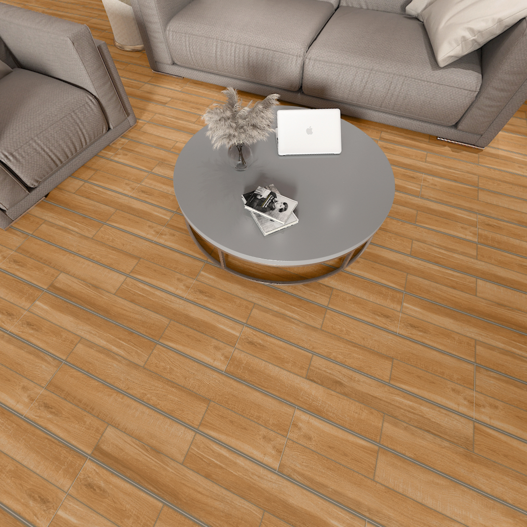 Carrelage effet parquet bois mat - Colibri Marron - 20x120cm