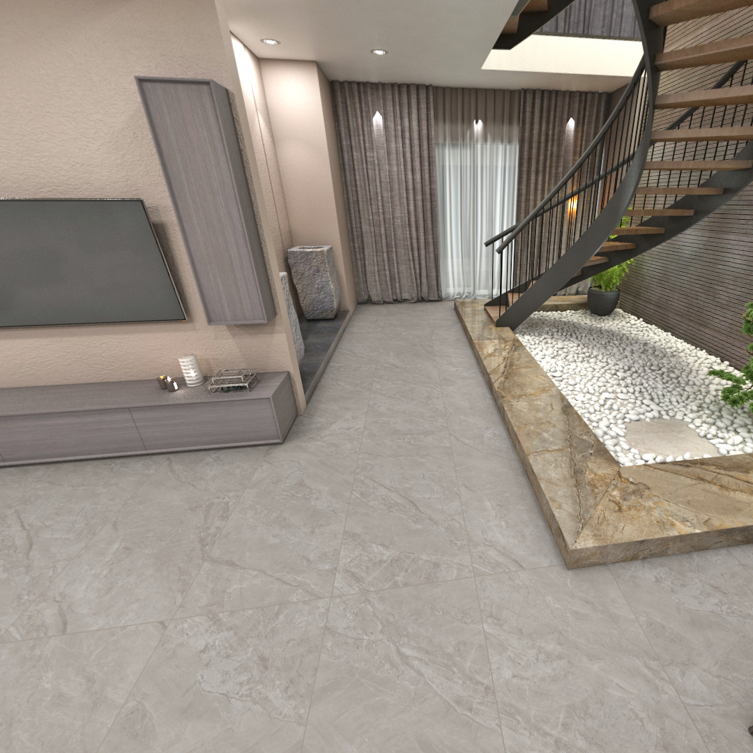 Carrelage effet marbre mat - Dallas Gris - 60x120cm