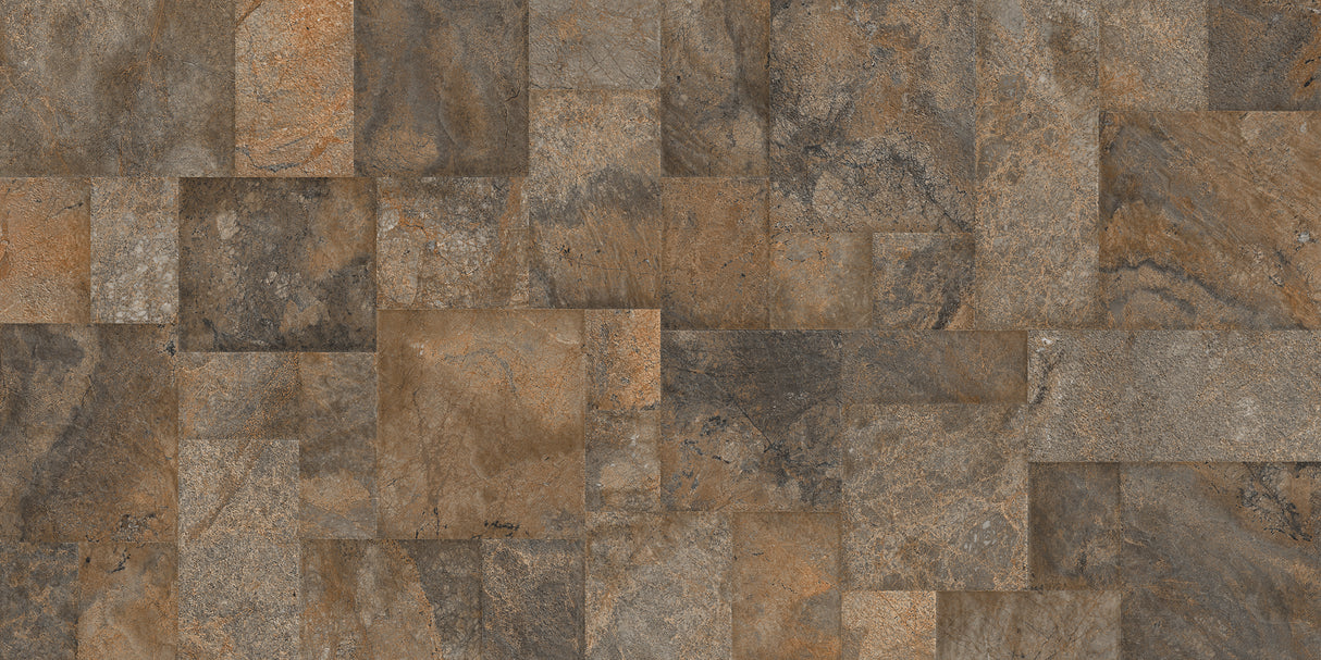 Carrelage effet pierre mat - Evardo brown - 60x120cm