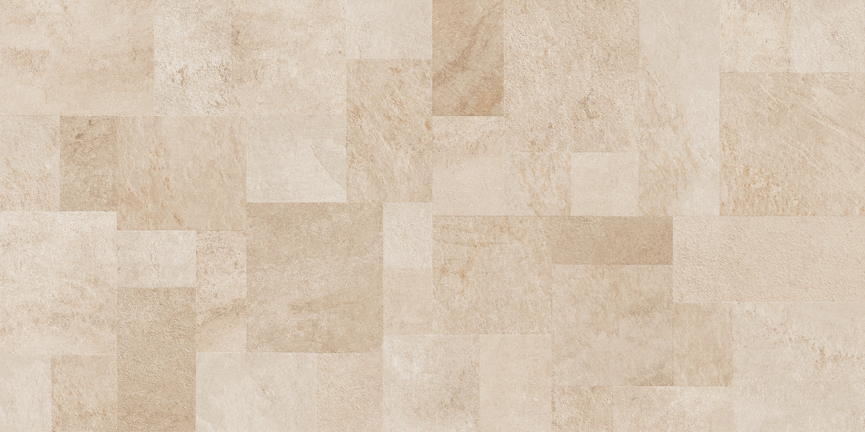 Carrelage effet pierre mat - Evardo crema - 60x120cm