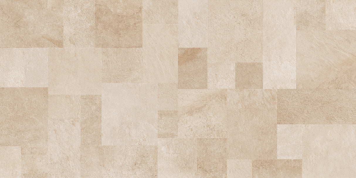 Carrelage effet pierre mat - Evardo crema - 60x120cm