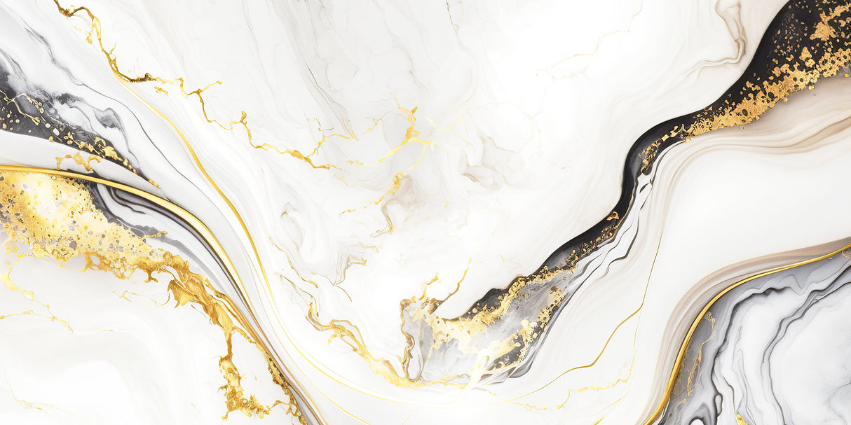 Carrelage effet marbre brillant- Flock White - 60x120cm