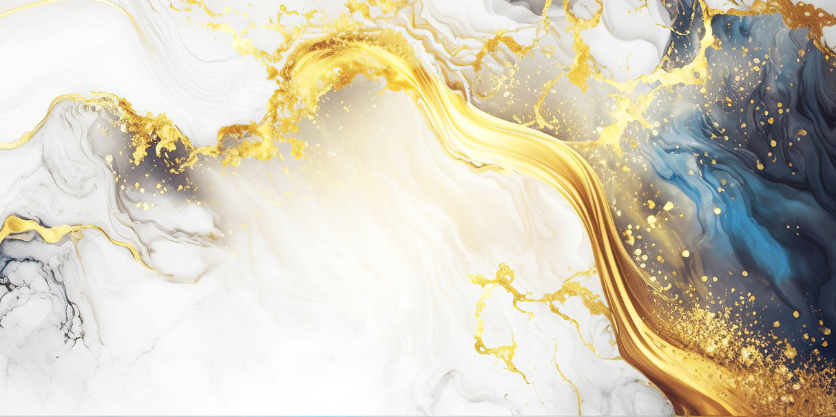 Carrelage effet marbre brillant- Fluid Gold - 60x120cm