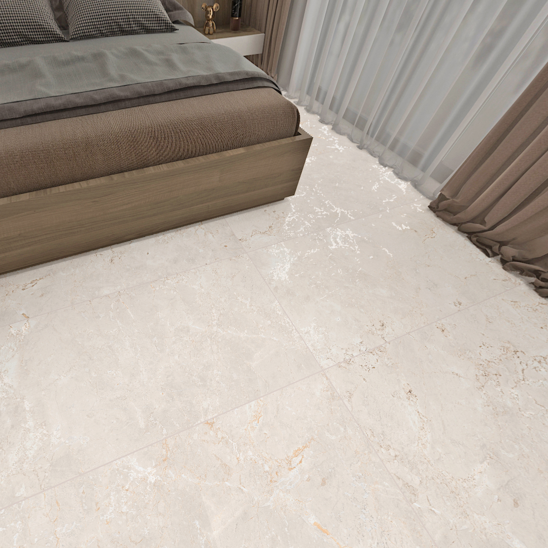 Carrelage effet pierre mat - Harpich White 3D- 60x120cm