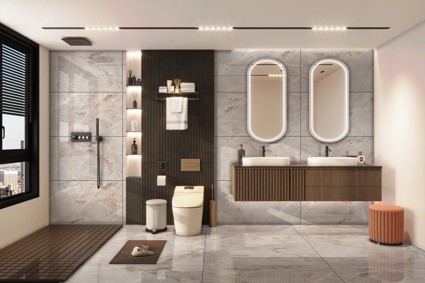 Carrelage Albus Blanc 60x120 cm – Pureté et Élégance