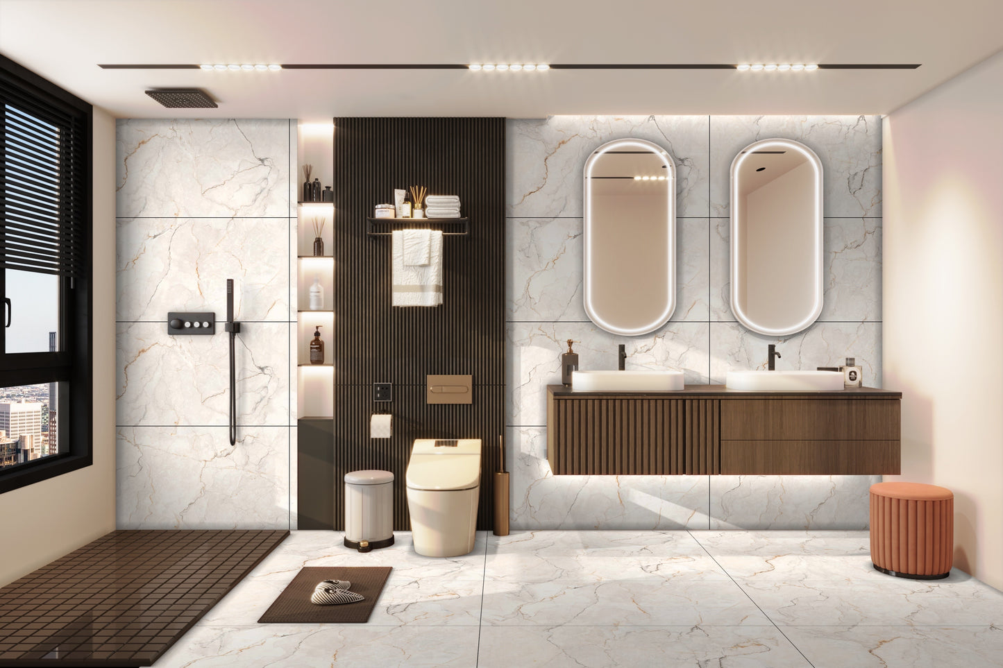 Carrelage Infinie Éclair 60x120 cm – Luminance et Raffinement Contemporain