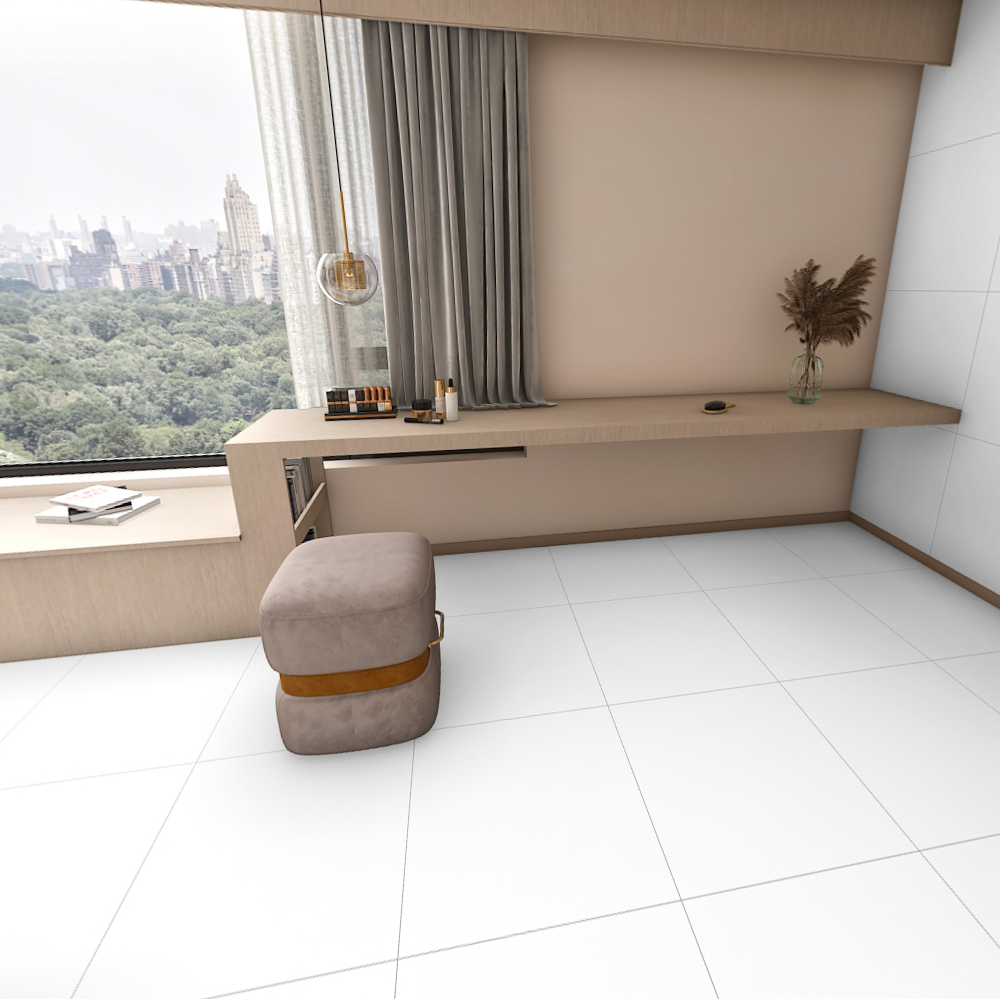 Carrelage effet uni mat - Litchi Blanc - 60x60cm