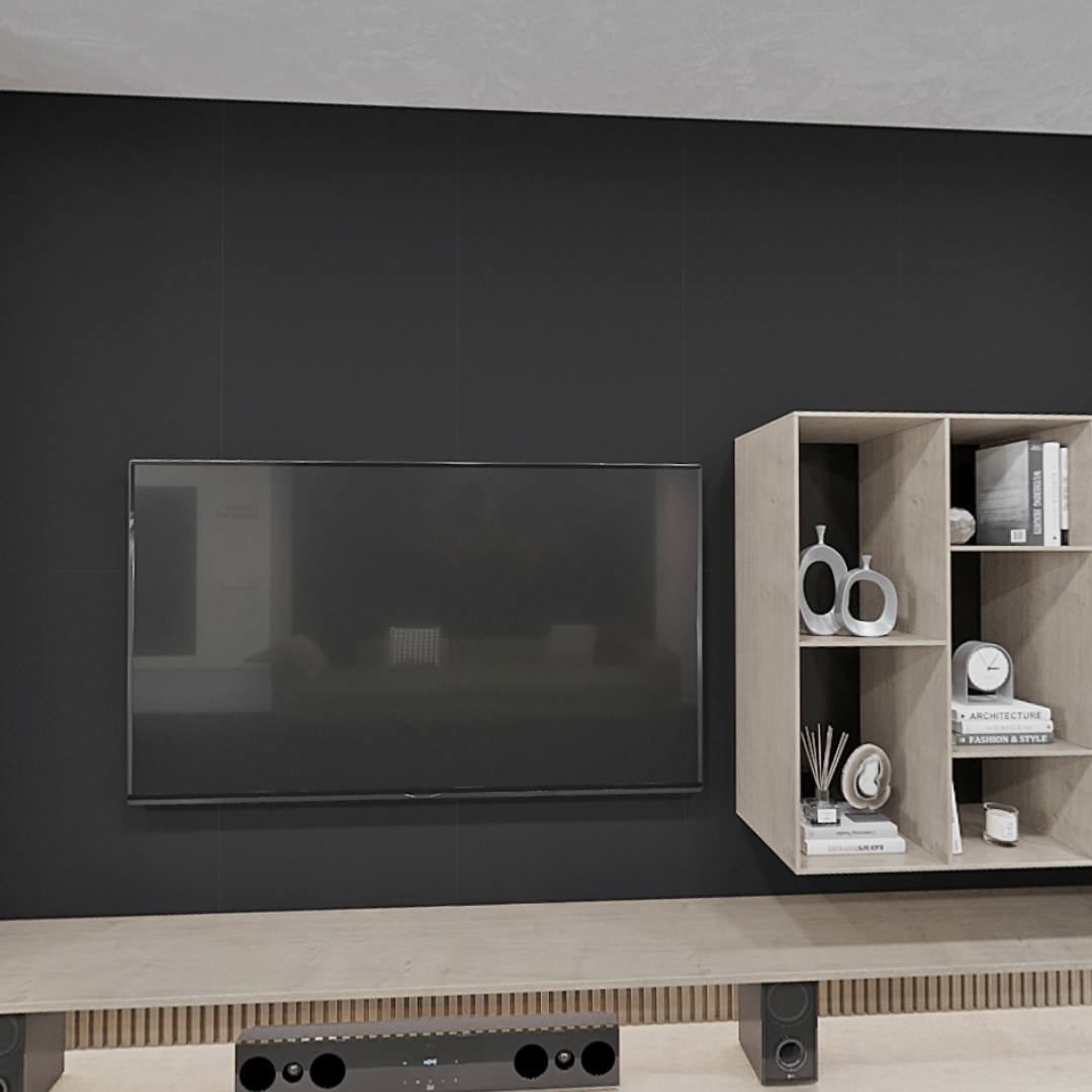 Carrelage uni mat - Litchi Noir - 60x120cm