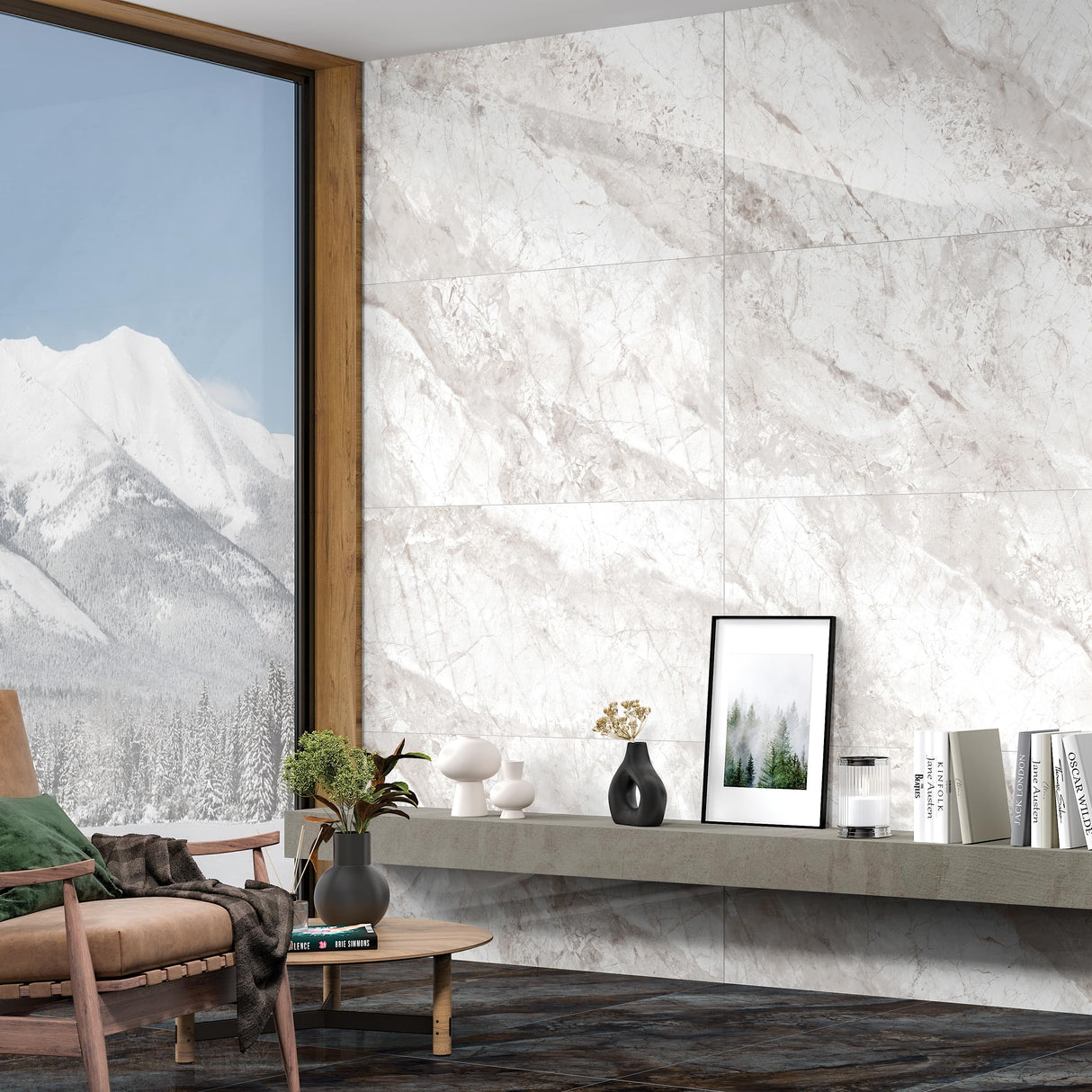 Carrelage effet marbre brillant - Lusso Crema - 60x120cm