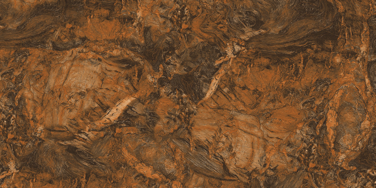 Carrelage effet marbre marron brillant - L'Isle D'Abeau - 60x120cm