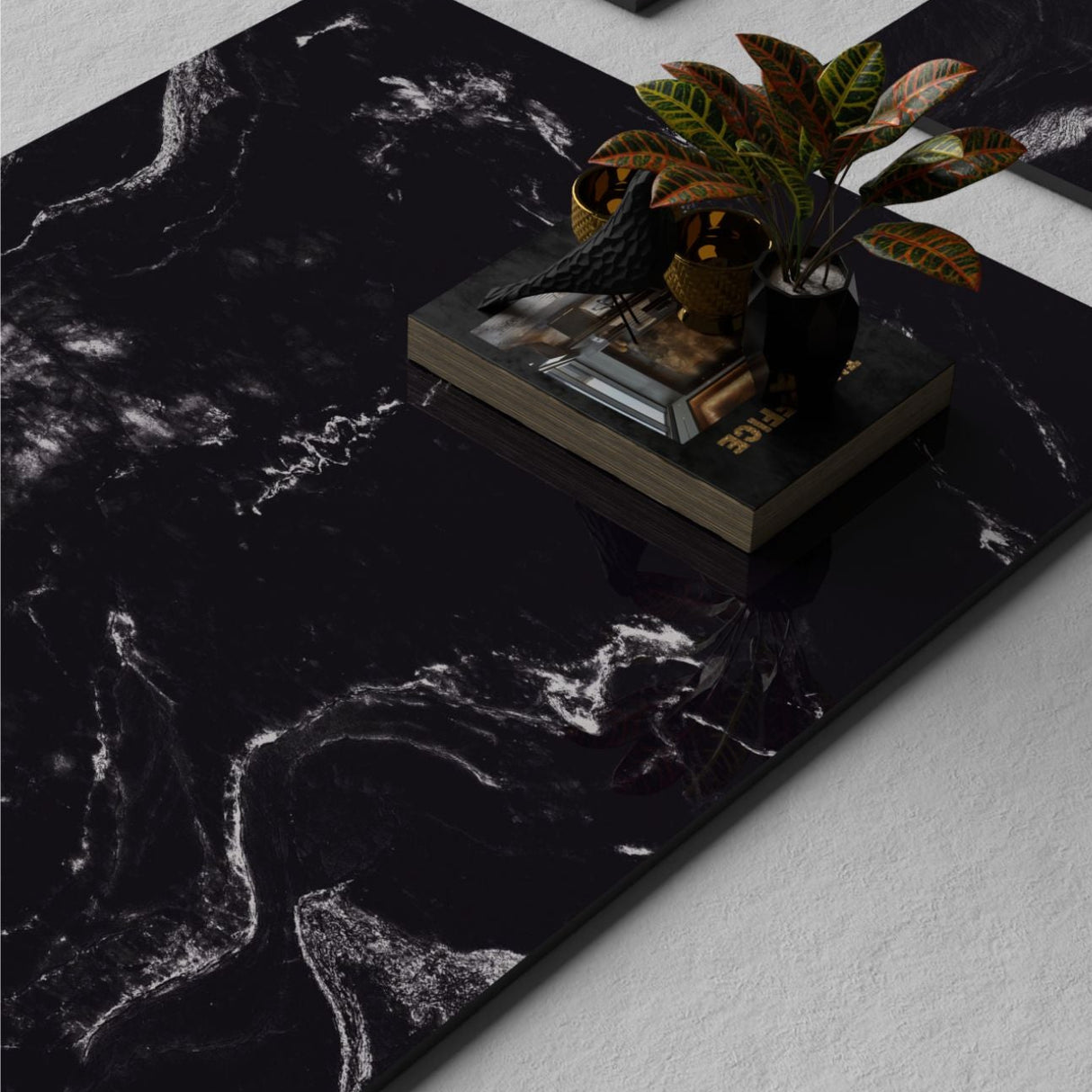 Carrelage effet marbre brillant - Magic Black - 60x120cm