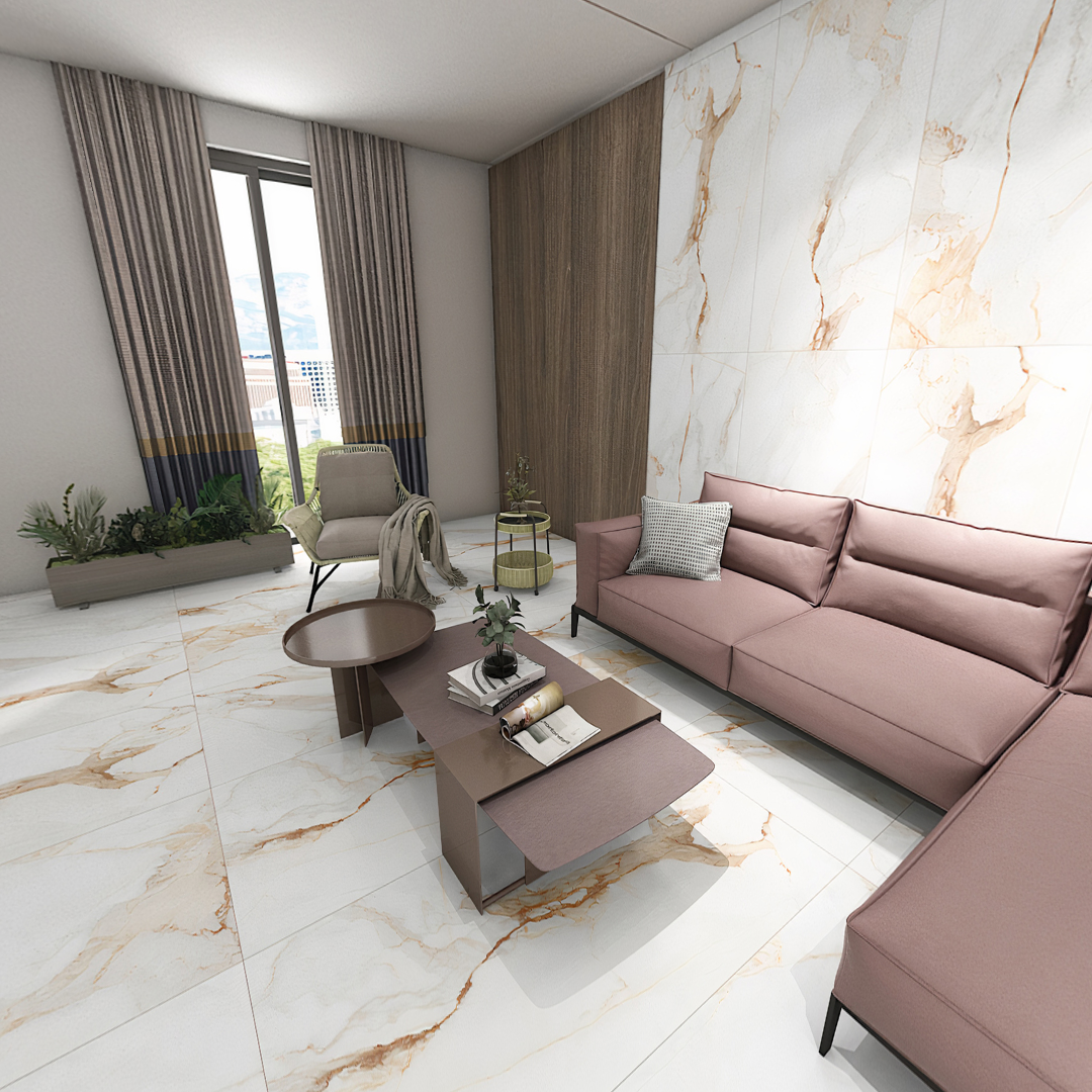 Carrelage effet marbre mat - Marmore Blanc - 60x120cm