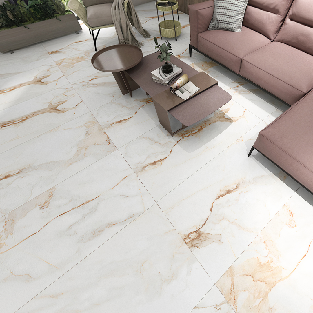 Carrelage effet marbre mat- Marmore Blanc - 60x120cm