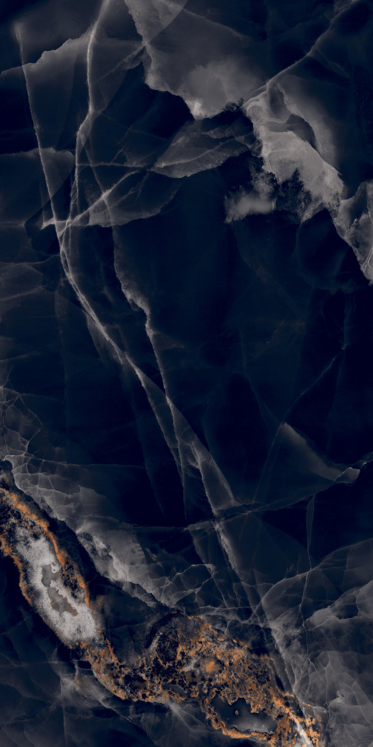 Carrelage effet marbre brillant- Noir Onyx - 60x120cm