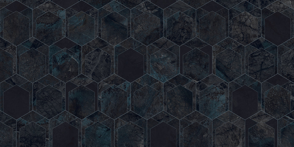 Carrelage effet marbre brillant - Obsidian Viola Décor - 60x120cm