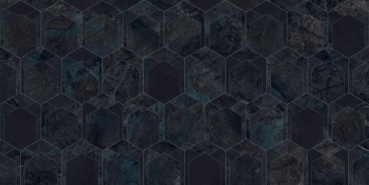 Carrelage effet marbre brillant - Obsidian Viola Décor - 60x120cm