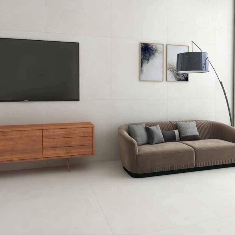 Carrelage effet marbre mat - Ocean Ivory - 100x100cm