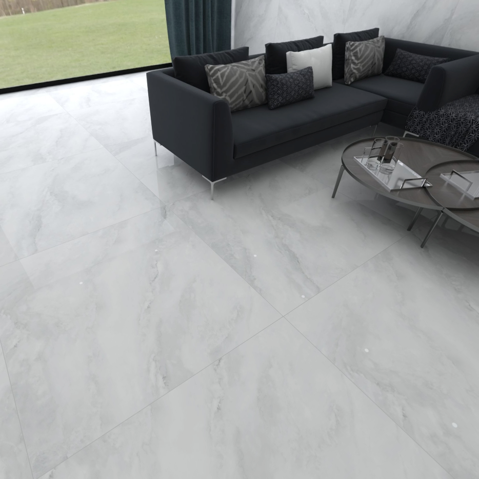 Carrelage effet marbre brillant - Onyx Nuages - 100x100cm