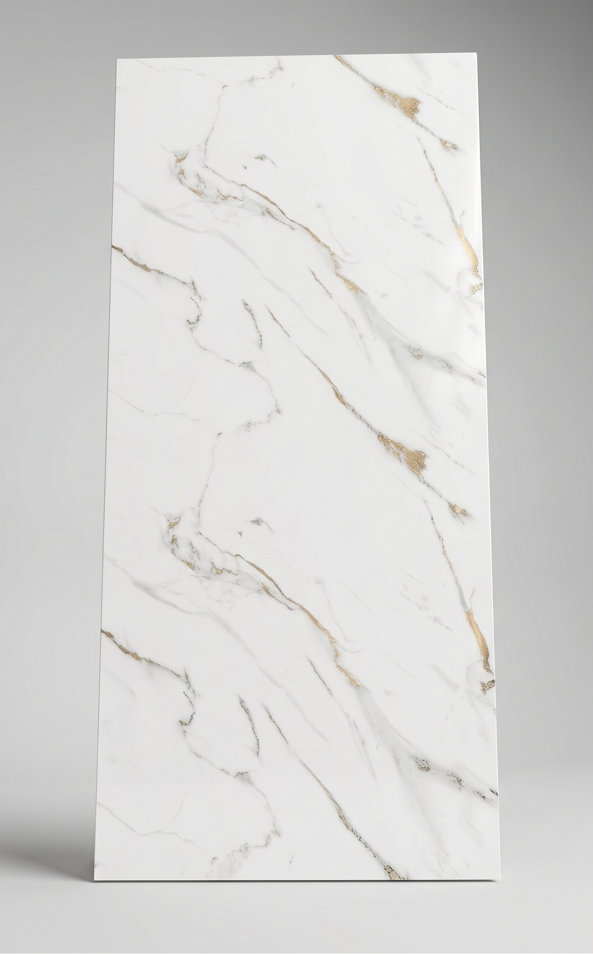 Panneau mural PVC effet marbre blanc et or - PVC-14 - 260x122cm