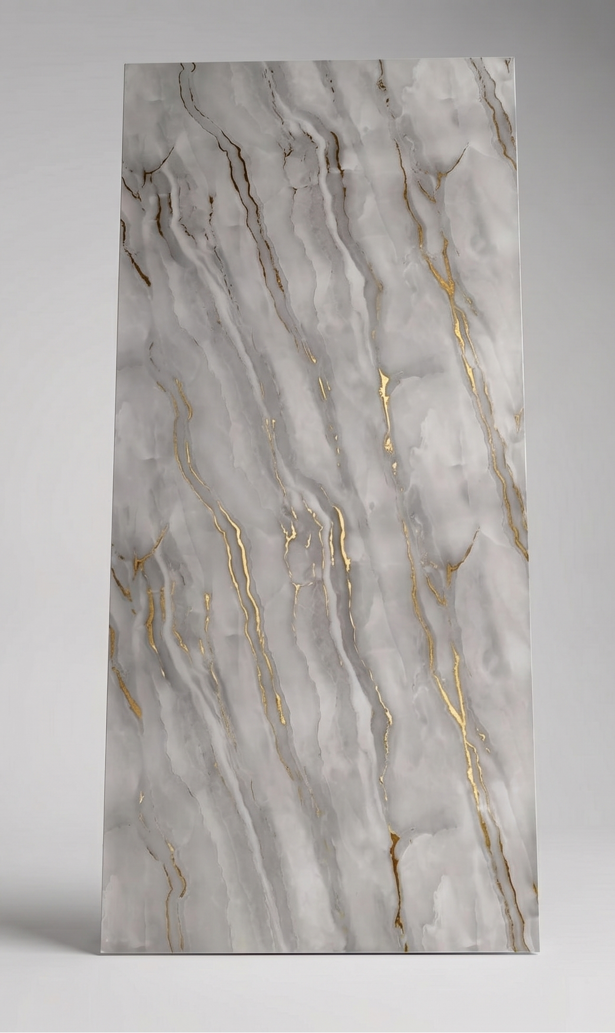 Panneau mural PVC effet marbre blanc et or - PVC 13 - 260x122cm