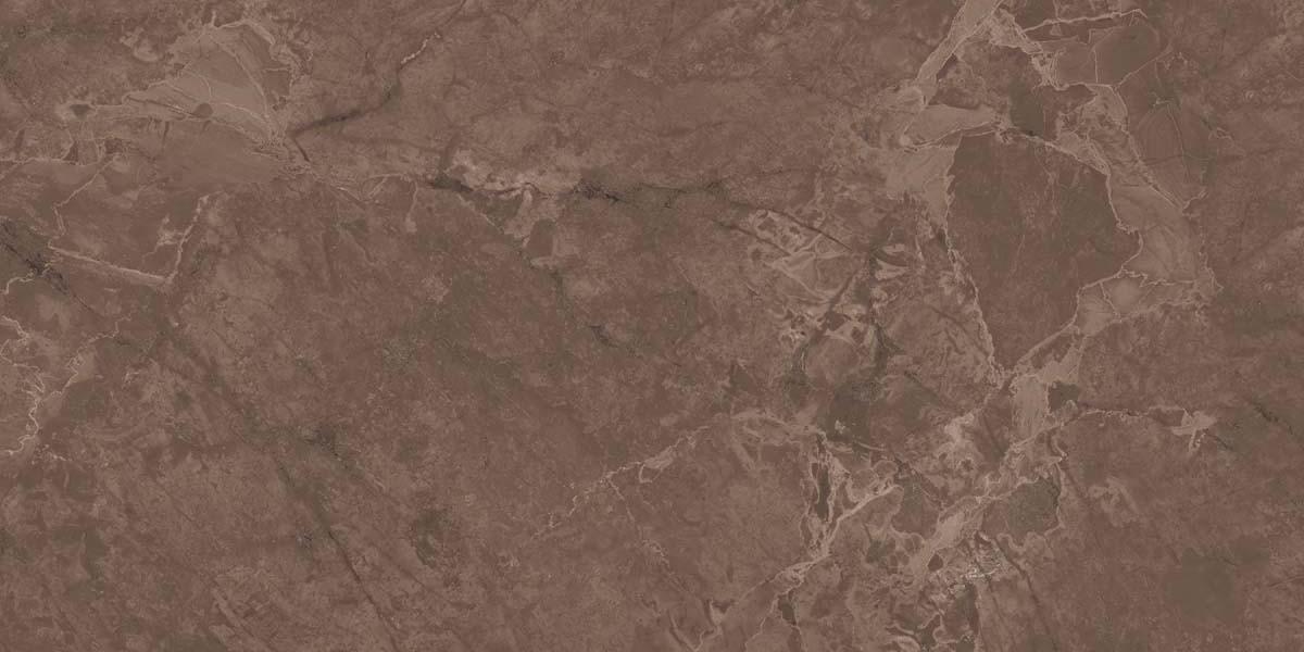 Carrelage effet marbre marron semi-brillant - Temis Chocolat - 60x120cm