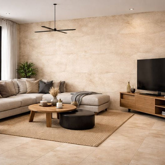 Carrelage effet pierre mat - Travertino Roma - 60x120cm