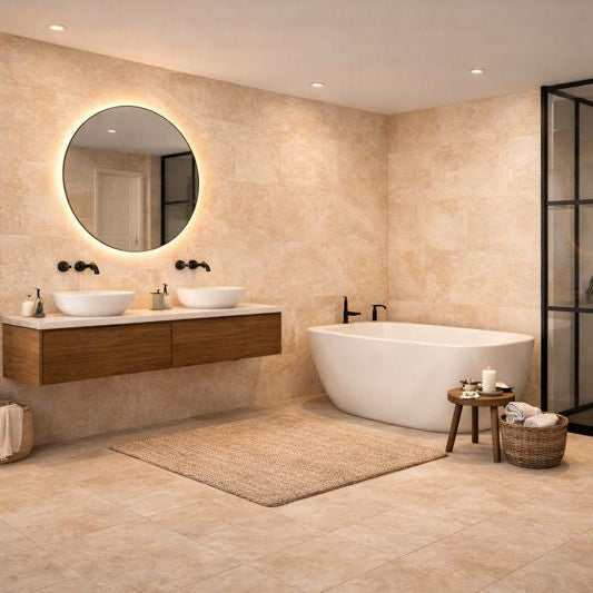 Carrelage effet pierre mat - Travertino Roma - 60x120cm