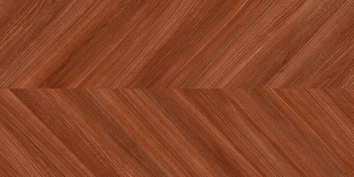 Carrelage effet bois parquet chevron mat 3D - Wood Fire - 60x120cm