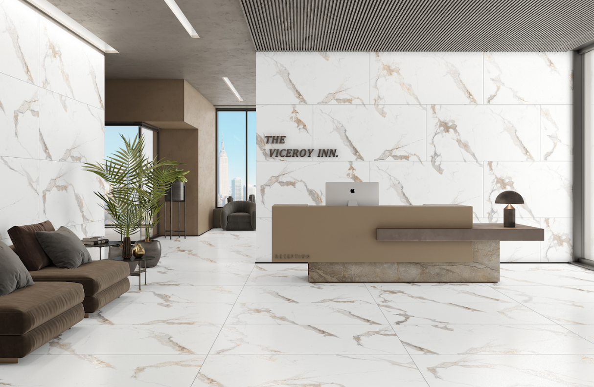 Carrelage Statuario Marco 60x120 cm – Luxe et Raffinement Éternel