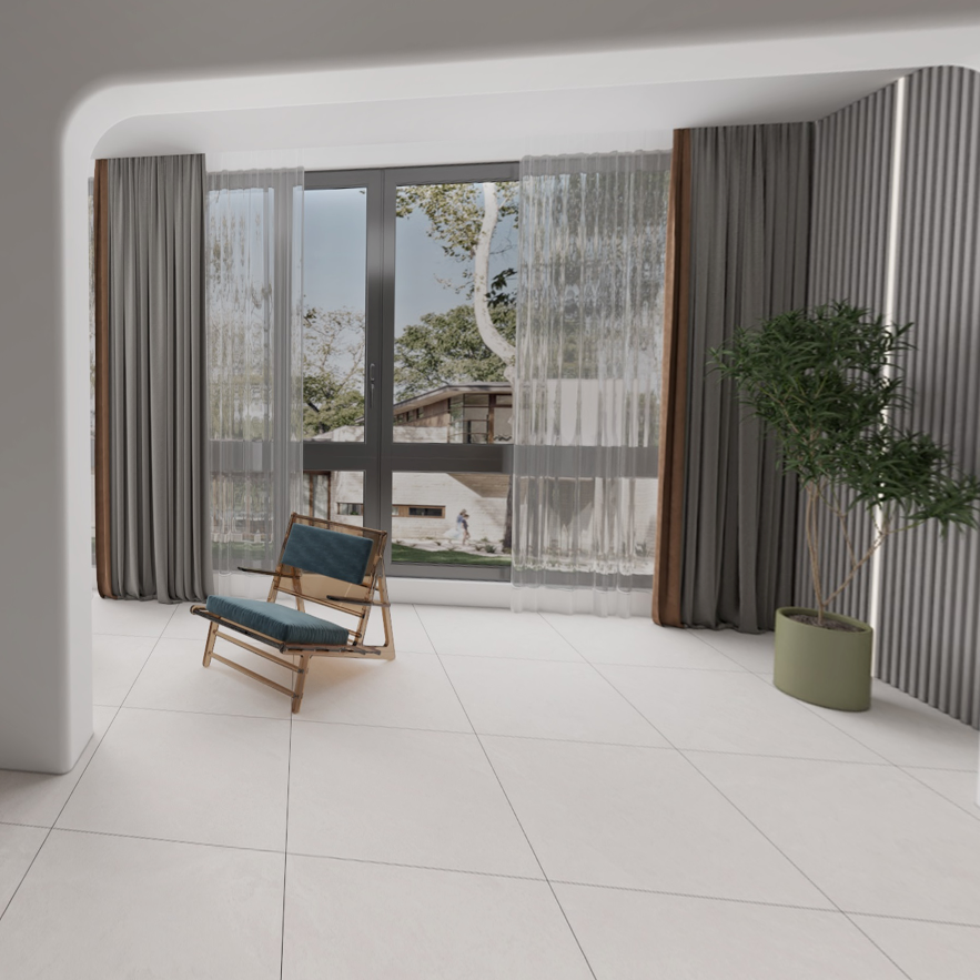 Carrelage effet pierre mat - Abricot Blanc - 60x60cm