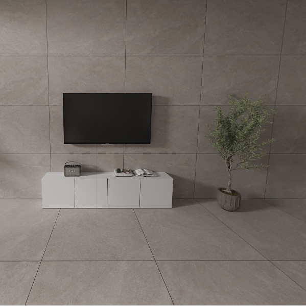 Carrelage effet pierre mat - Abricot Gris - 60x60cm