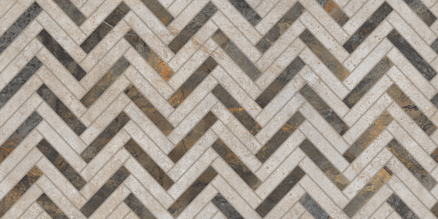 Carrelage effet pierre mat - Ador Oyster Grey Décor - 60x120cm