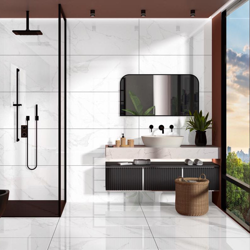 Carrelage effet marbre brillant - Albatros - 60x120cm