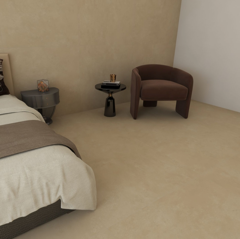 Carrelage effet béton mat - Alexia Crème - 100x100cm