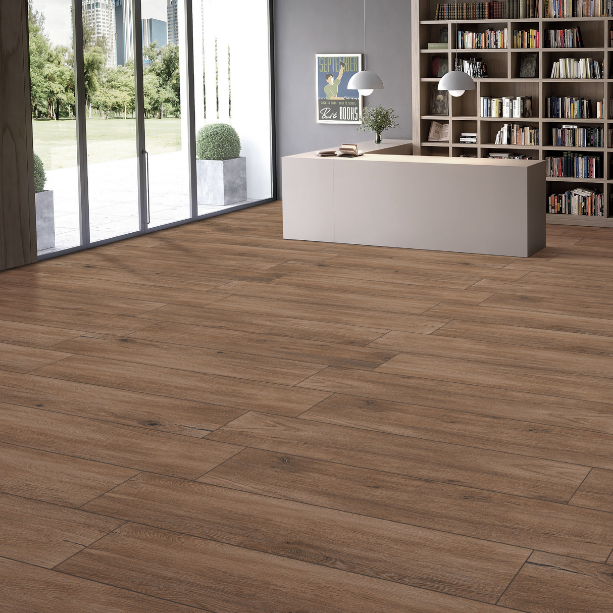 Carrelage effet parquet bois mat - Apricot Marron - 20x120cm