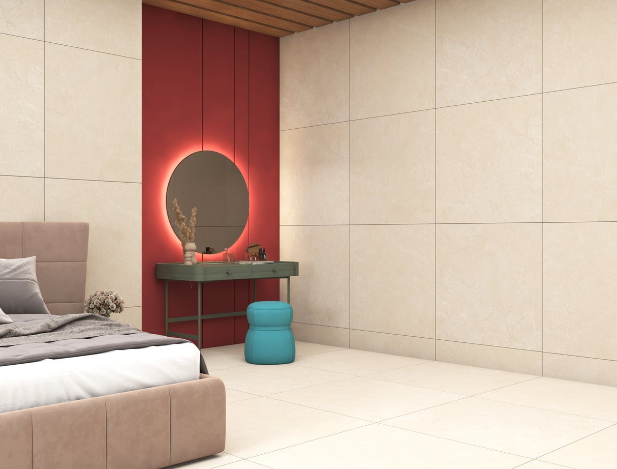 Carrelage Aristo Beige 100x100 cm – Élégance Classique et Chaleur Naturelle