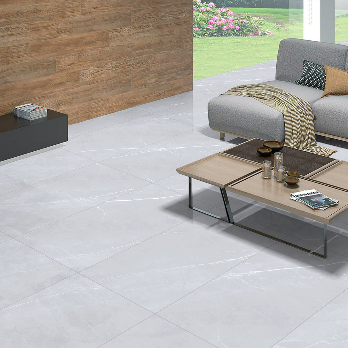 Carrelage effet marbre brillant - Armani French Bianco - 60x120cm