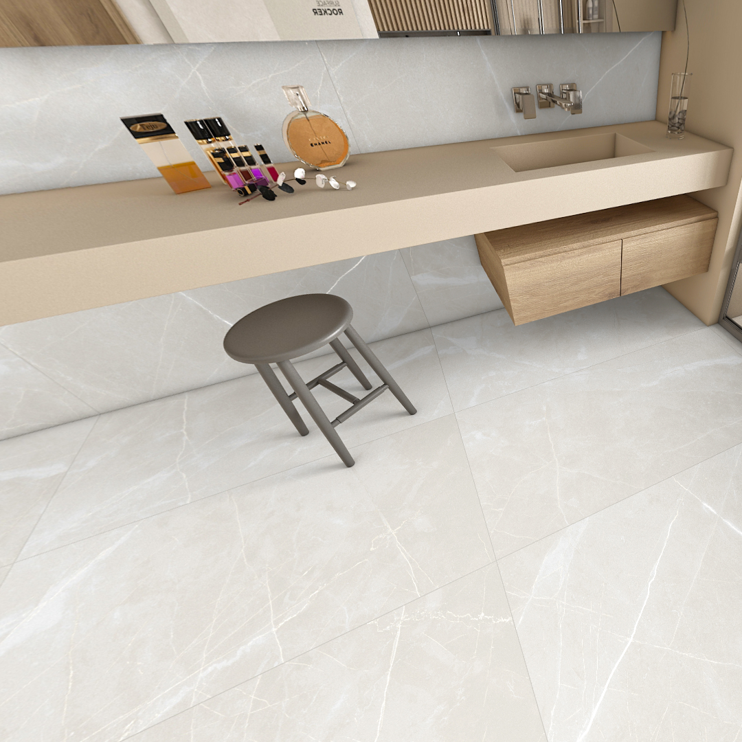 Carrelage effet marbre mat - Ash Ford Blanc - 60x120cm