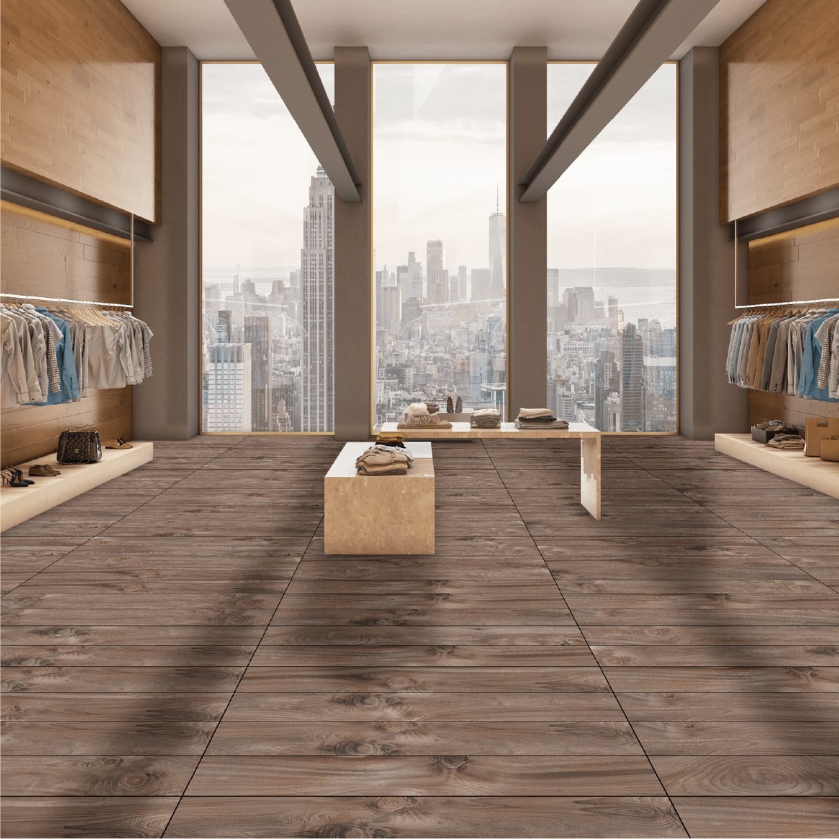 Carrelage effet parquet bois mat - Barma Miel - 20x120cm