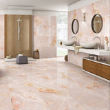 Carrelage effet marbre brillant - Bluette Onyx Red - 60x120cm