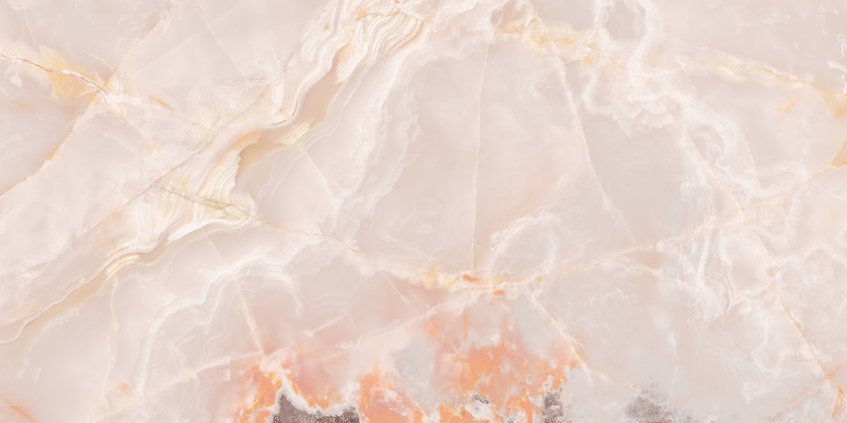 Carrelage effet marbre brillant - Bluette Onyx Red - 60x120cm