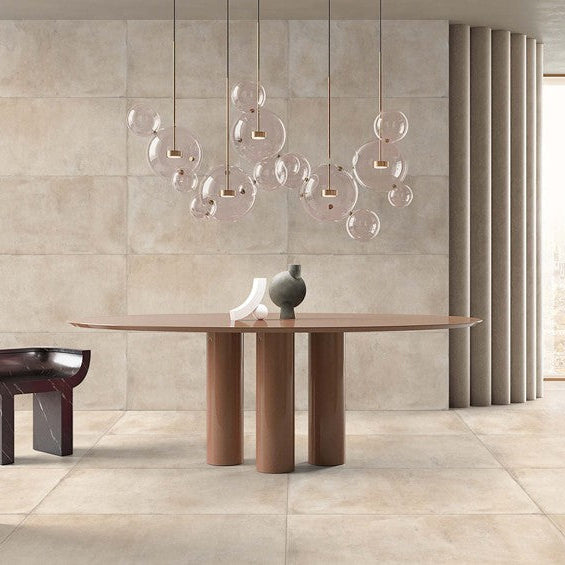 Carrelage effet pierre mat 3D - Claymore Ivory - 60x120cm