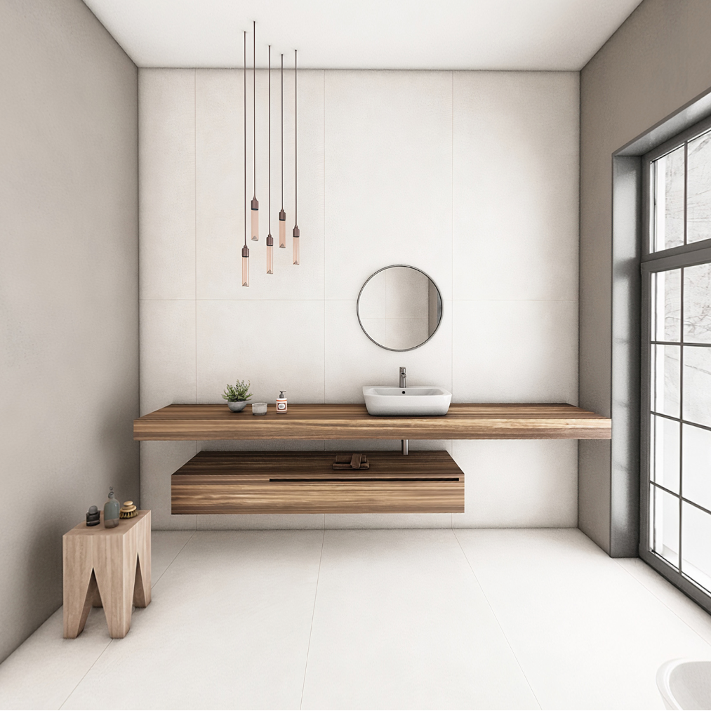 Carrelage effet béton mat - Colmar Blanc - 60x120cm