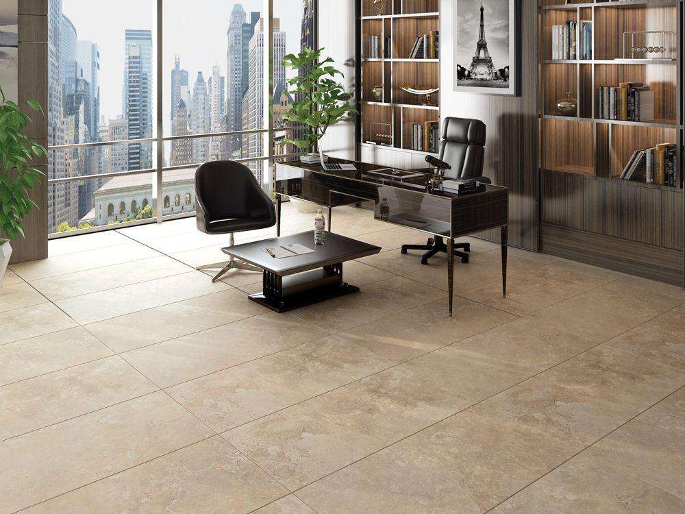 Carrelage effet pierre mat - Crema Travertino - 60x120cm